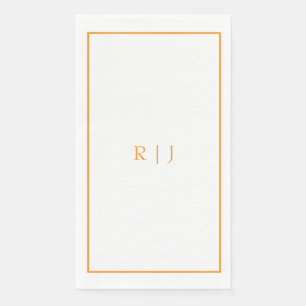 Kürbis Orange Monogramme Herbst Hochzeit Serviette