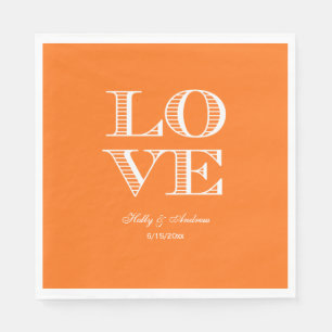 Kürbis Orange Weiße LIEBE Servietten