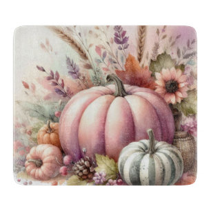 Kürbis pastellfarbene Kürbis Aquarellmalerei Schneidebrett