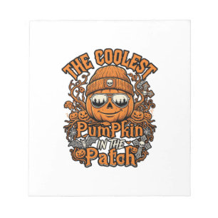 Kürbis-Patch-Halloween-Mütze-Sonnenbrille coolster Notizblock