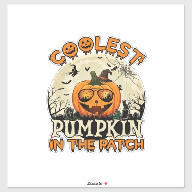 Kürbis-Patch-Sonnenbrille Hexenhut Halloween Aufkleber (Blatt)