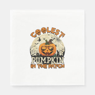 Kürbis-Patch-Sonnenbrille Hexenhut Halloween cool Serviette
