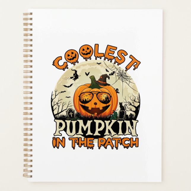 Kürbis-Patch-Sonnenbrille Hexenhut Halloween Planer (Vorderseite)