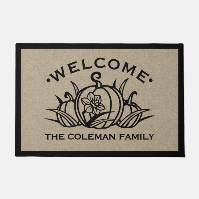 Kürbis & Petals Willkommen Fußmatte (Vorderseite)