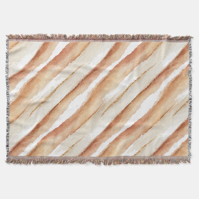Kürbis Pfirsich Latte Streifen   Decke (Vorderseite)