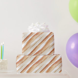 Kürbis-Pfirsich-Latte-Streifen Geburtstag Geschenkpapier