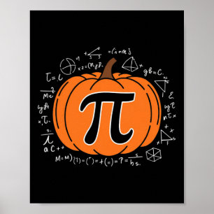 Kürbis-Pi-Kuchen-Mathe-Lehrer Lustiger Halloween-D Poster