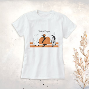 Kürbis Pinguin Lustiges Halloween T-Shirt