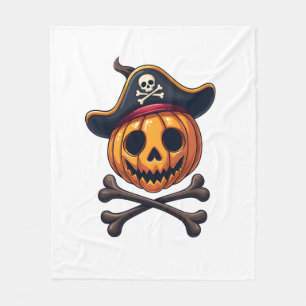 Kürbis-Pirat � Halloween-Totenkopf-Shirt Fleecedecke