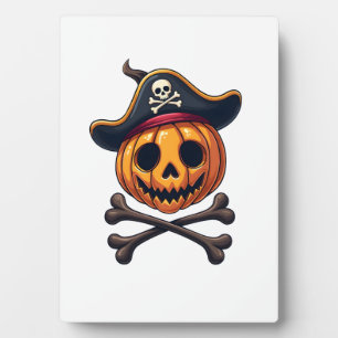 Kürbis-Pirat � Halloween-Totenkopf-Shirt Fotoplatte