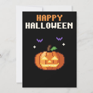 Kürbis-Pixel-Art-Halloween-Karte Feiertagskarte