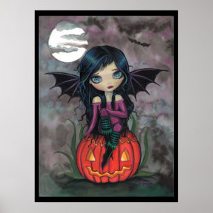 Kürbis Pixie Halloween Süßer Vampir Poster