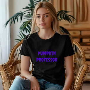 Kürbis Professor lila Lehrer Typografie T-Shirt