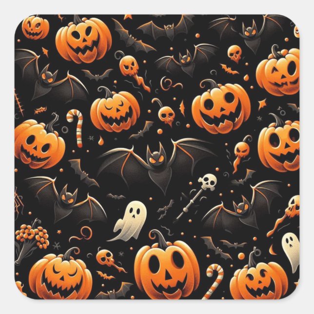 Kürbis Quadratischer Aufkleber (Vorderseite)