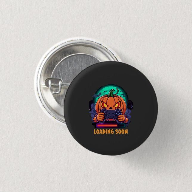 Kürbis-Quest-Gamer-Lade-Design Button (Vorne & Hinten)