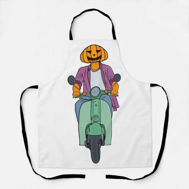 Kürbis-Reiter auf Mint-Scooter Schürze (Vorderseite)