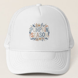 Kürbis-Saison – Blaues Blumen-Retro-Baseballcap Truckerkappe