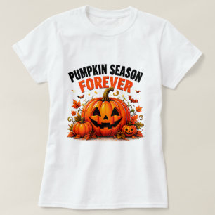 Kürbis-Saison Forever Happy Herbst Halloween T-Shirt