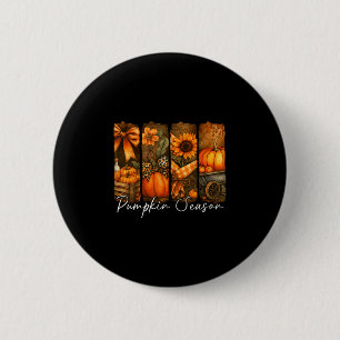 Kürbis-Saison Herbstlaub Coquette-Schleife Dankfes Button