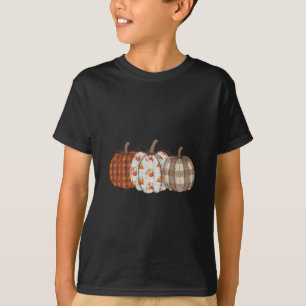 Kürbis-Saison-Patchwork-Thanksgiving-Herbst T-Shirt