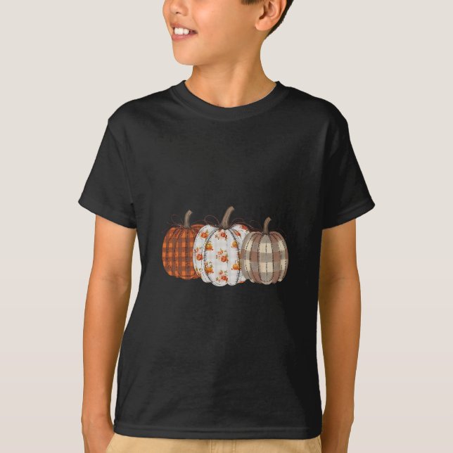 Kürbis-Saison-Patchwork-Thanksgiving-Herbst  T-Shirt (Vorderseite)
