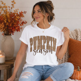 Kürbis-Saison-Polka-Punkt-Herbst-Typografie T-Shirt