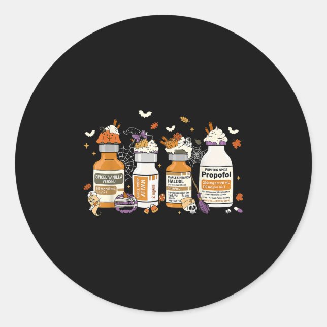 Kürbis Sce Profol Ativan Versed Haldol Halloween  Runder Aufkleber (Vorderseite)