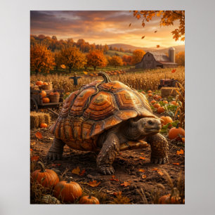 Kürbis-Schildkröte-Ernte Poster