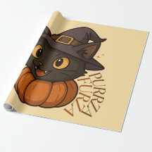 Kürbis schnurrende Hexenkatze 