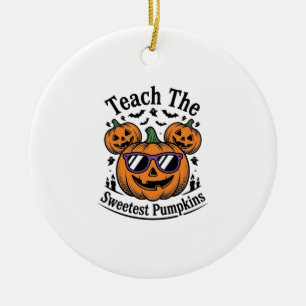 Kürbis-Shirt für Lehrer Süß Halloween-Klasse Desig Keramik Ornament