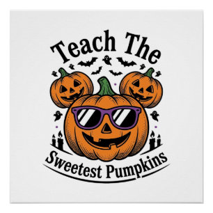 Kürbis-Shirt für Lehrer Süß Halloween-Klasse Desig Poster
