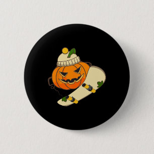 Kürbis Skateboard Halloween Kostüm Lustiges Skateb Button