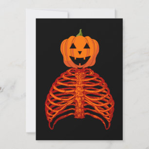 Kürbis-Skelett-Halloween  Einladung