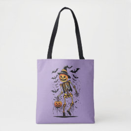 Kürbis-Skelett-Halloween-Kunst Tasche
