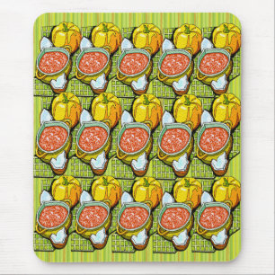 Kürbis, Soße und Streifen Hintergrund Mousepad