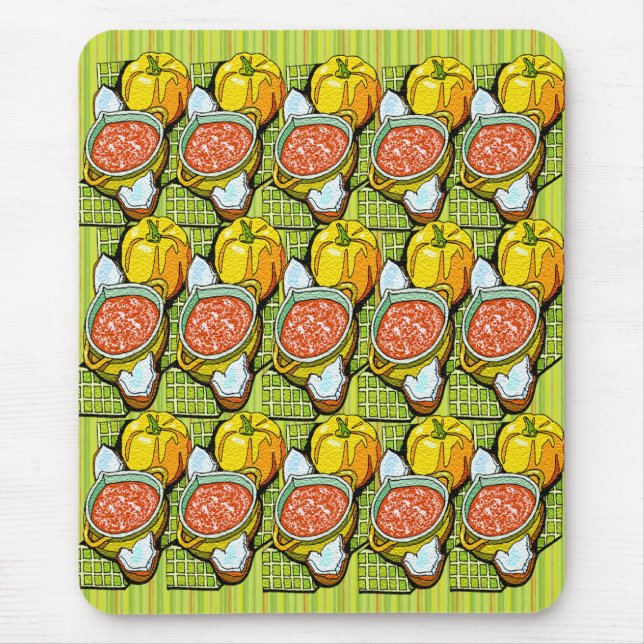 Kürbis, Soße und Streifen Hintergrund Mousepad (Vorne)