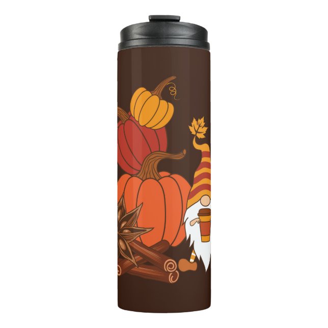 Kürbis, Sternanis, Zimtsticks, Herbstsprung Thermosbecher (Vorderseite)