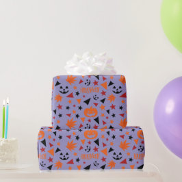 Kürbis, Sterne und Blätterteigungspapier Geschenkpapier