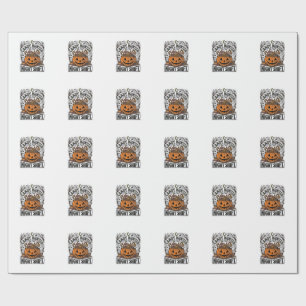 Kürbis-Süßigkeiten-Eimer Vintage-Halloween-Gravur Geschenkpapier