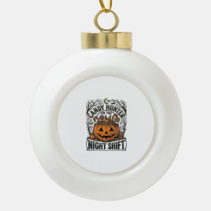 Kürbis-Süßigkeiten-Eimer Vintage-Halloween-Gravur  Keramik Kugel-Ornament