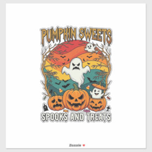 Kürbis Süßigkeiten Grusel Halloween Geister Pumpe Aufkleber