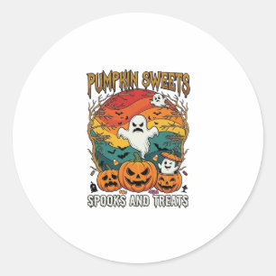 Kürbis Süßigkeiten Spuk Behandlungen Halloween Gei Runder Aufkleber