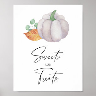 Kürbis - Süßigkeiten und Leckereien Baby Shower Po Poster
