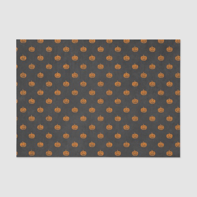 Kürbis-Tafel-Muster Halloweens orange Seidenpapier (Vorderseite)