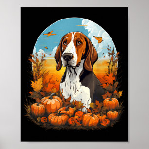 Kürbis Treeing Walker Coonhound Hund Halloween Poster