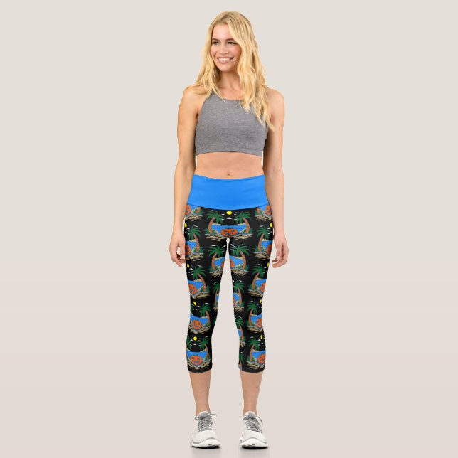 Kürbis-Tropeninsel Capri Leggings (Vorderseite)