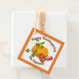 Kürbis und Beeren Orangenfall Glückwunsch Thanksgi Geschenkanhänger