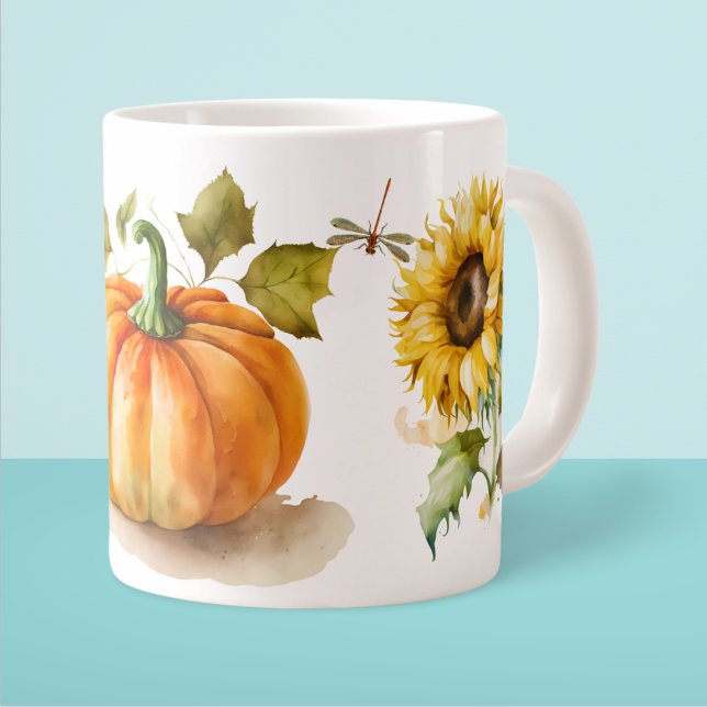 Kürbis und Blume Jumbo-Tasse (Von Creator hochgeladen)