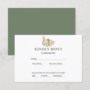 Kürbis- und Blumenhochzeit RSVP Herbstfarben Einla Einladung