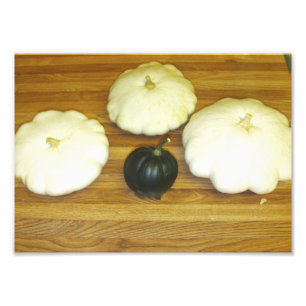 Kürbis und Eichelkürbis Patty Pan Fotodruck